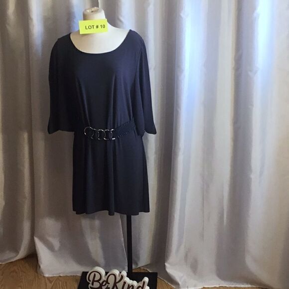 Belted gray polyester dress in large by NIC & DOM - Picture 2 of 13
